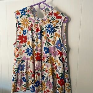 shop the mint sleeveless blouse, floral, tiered